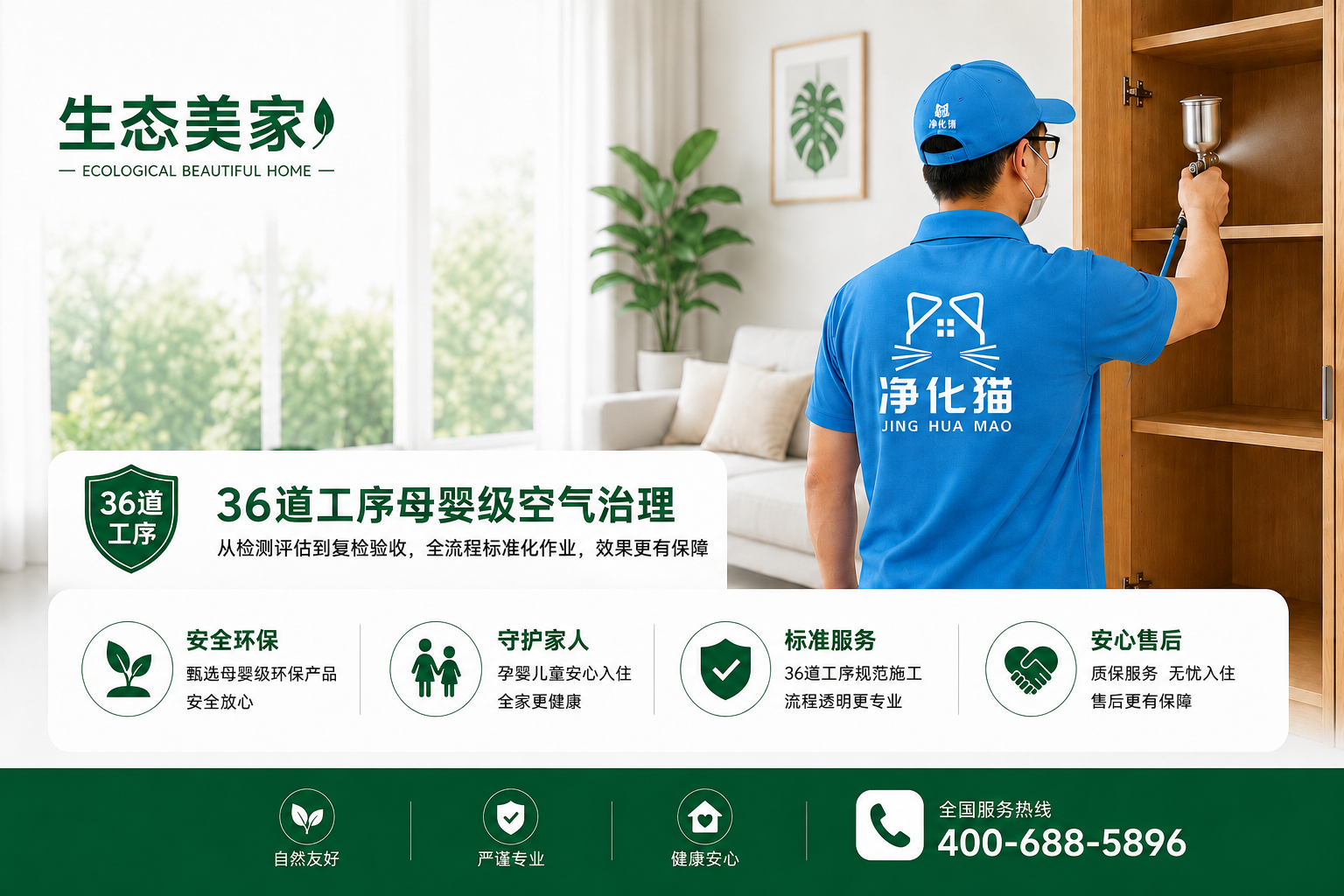夏季装修高峰来临，生态美家36道工序为新房空气治理提供专业保障